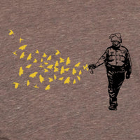Thumbnail for cop pepper spraying butterflies and birds t-shirt design for women