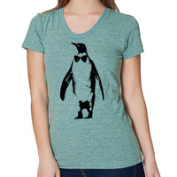 Thumbnail for formal penguin with a bow tie t-shirt for women
