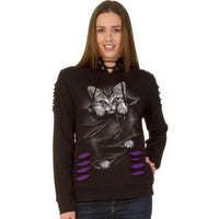 Thumbnail for goth sweater with kitten design