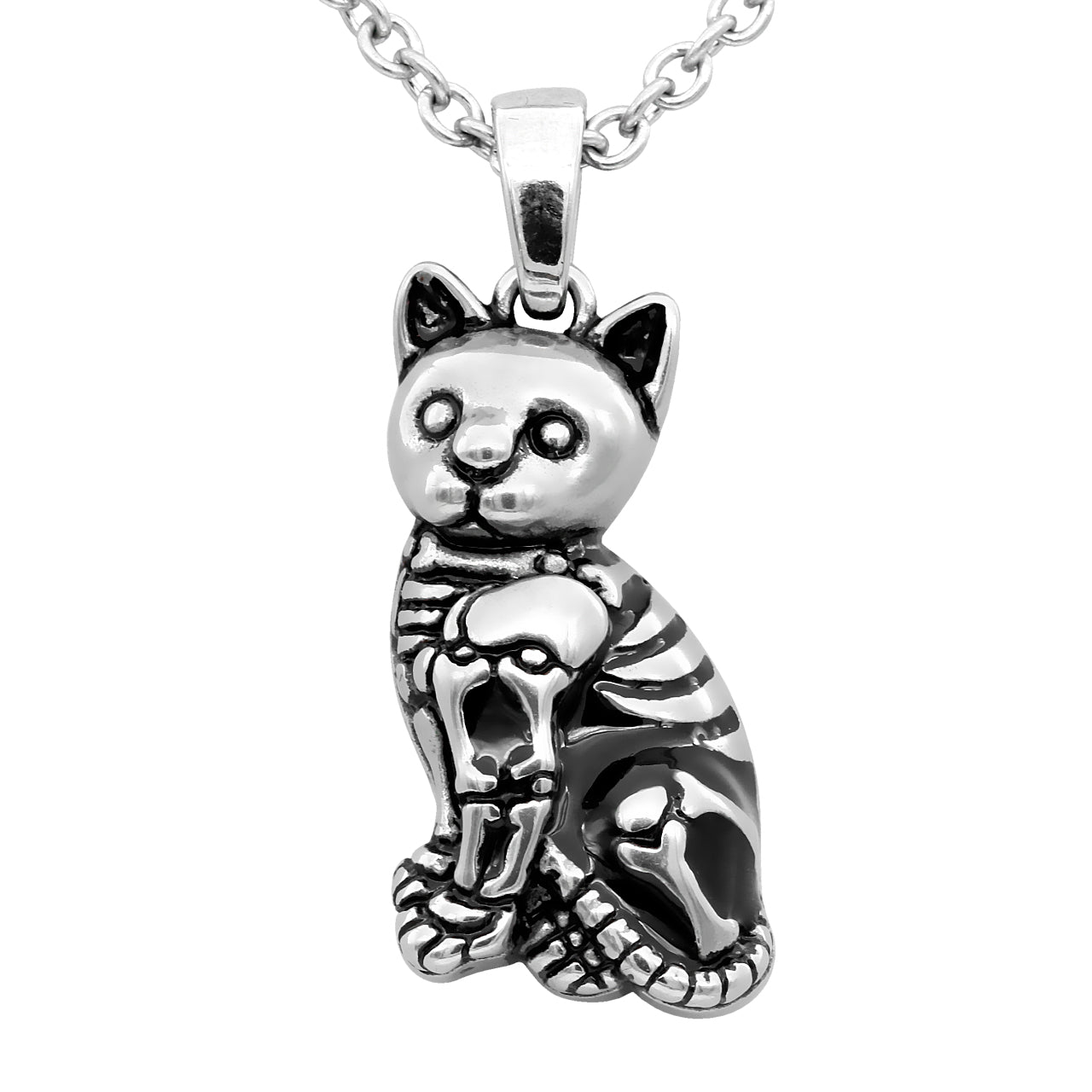 cat skeleton necklace