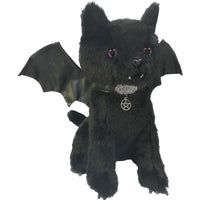 Thumbnail for cute vampire bat goth cat plush toy with pentagram collar