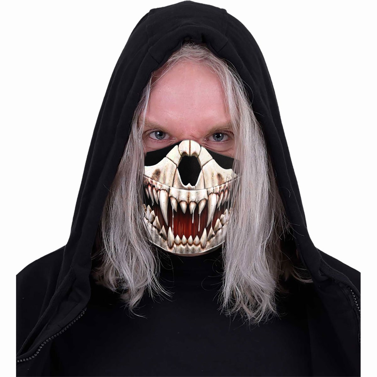unisex goth mask with hell hound design