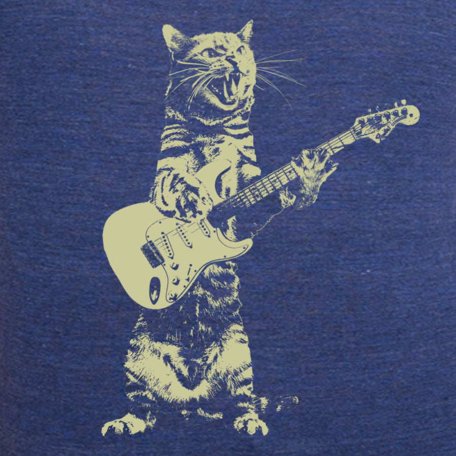 cat playing guitar clothing