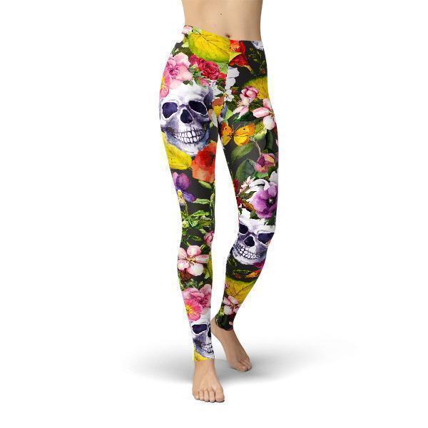 leggings with skulls and roses