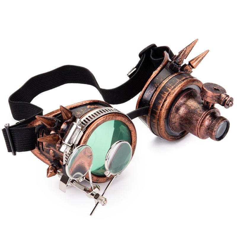gold mechanical steampunk goggles