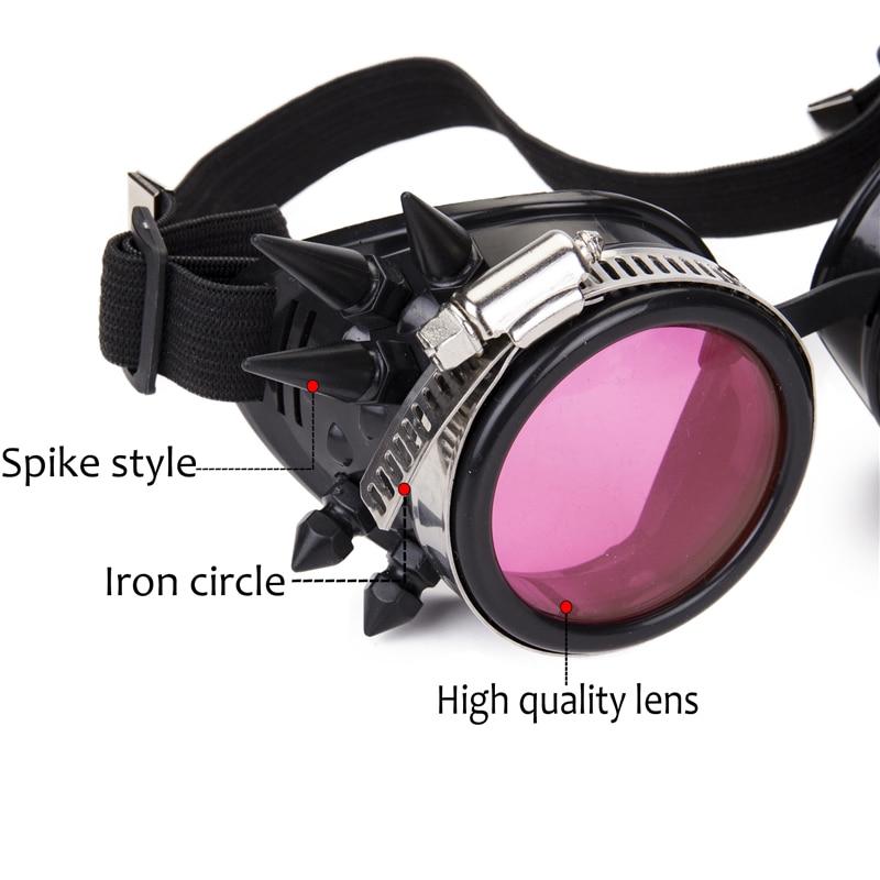 steampunk goggles with pink lens
