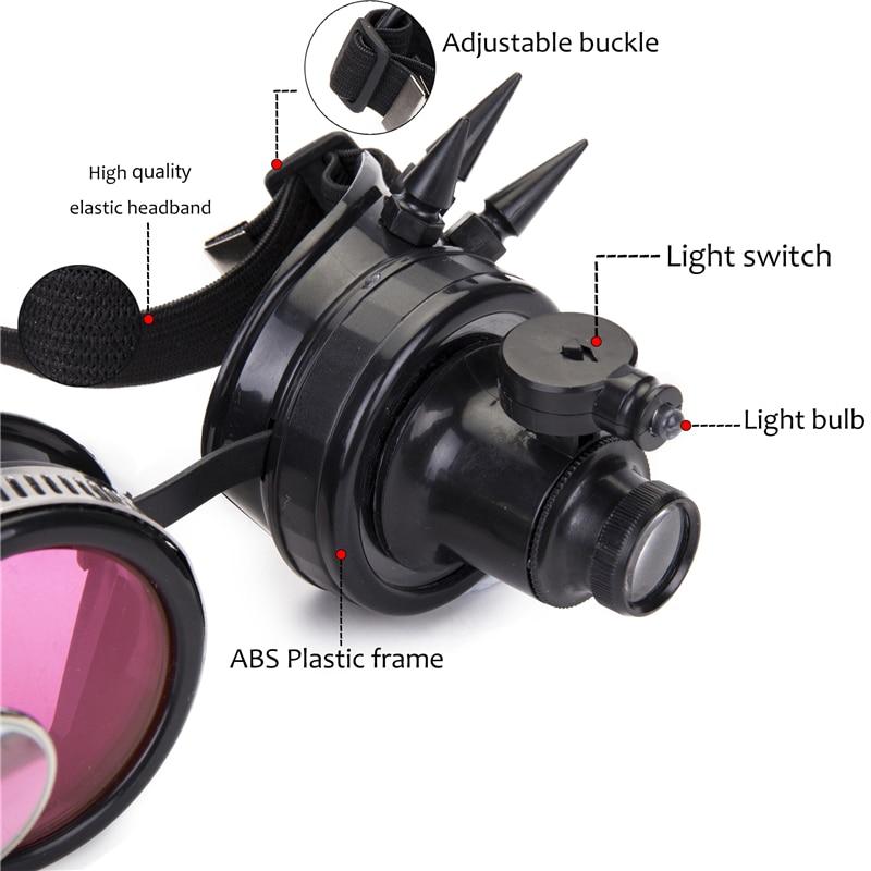 hot pink lens steampunk goggles