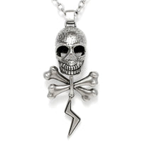 Thumbnail for Voltage Bolt Skull and Crossbones Necklace