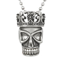 Thumbnail for skull with removable crown pendant necklace