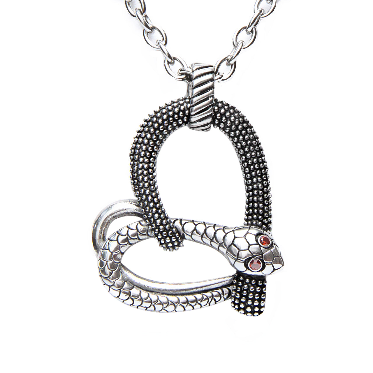 snake heart pendant necklace