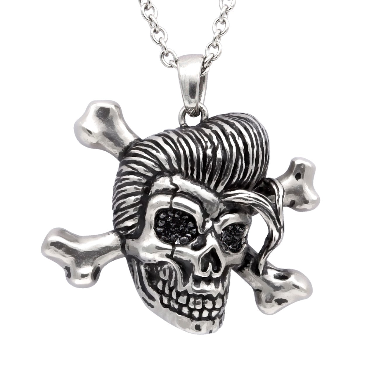 rockabilly elvis skull necklace