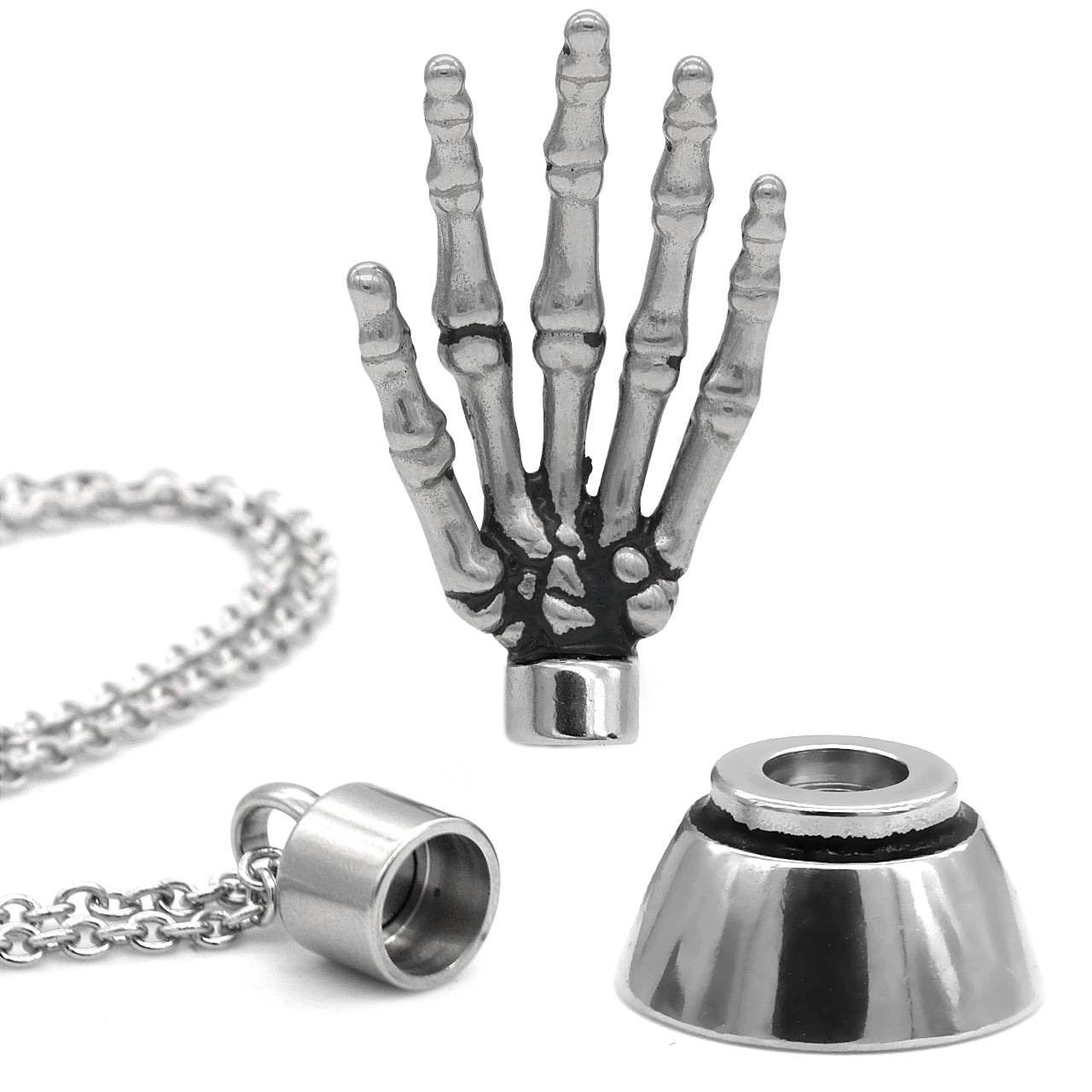 Magnetic Skeleton Hand Necklace Shadow Meow - Main Image