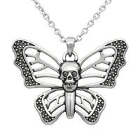Thumbnail for skull butterfly pendant necklace