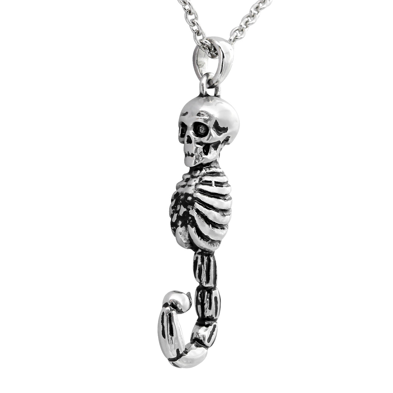 scorpion skeleton man pendant necklace