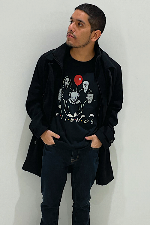 Unisex horror movie friend t-shirt.