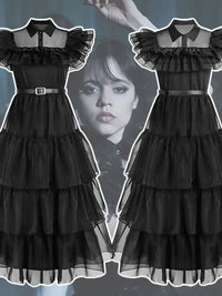 Thumbnail for wednesday addams black dance dress costume