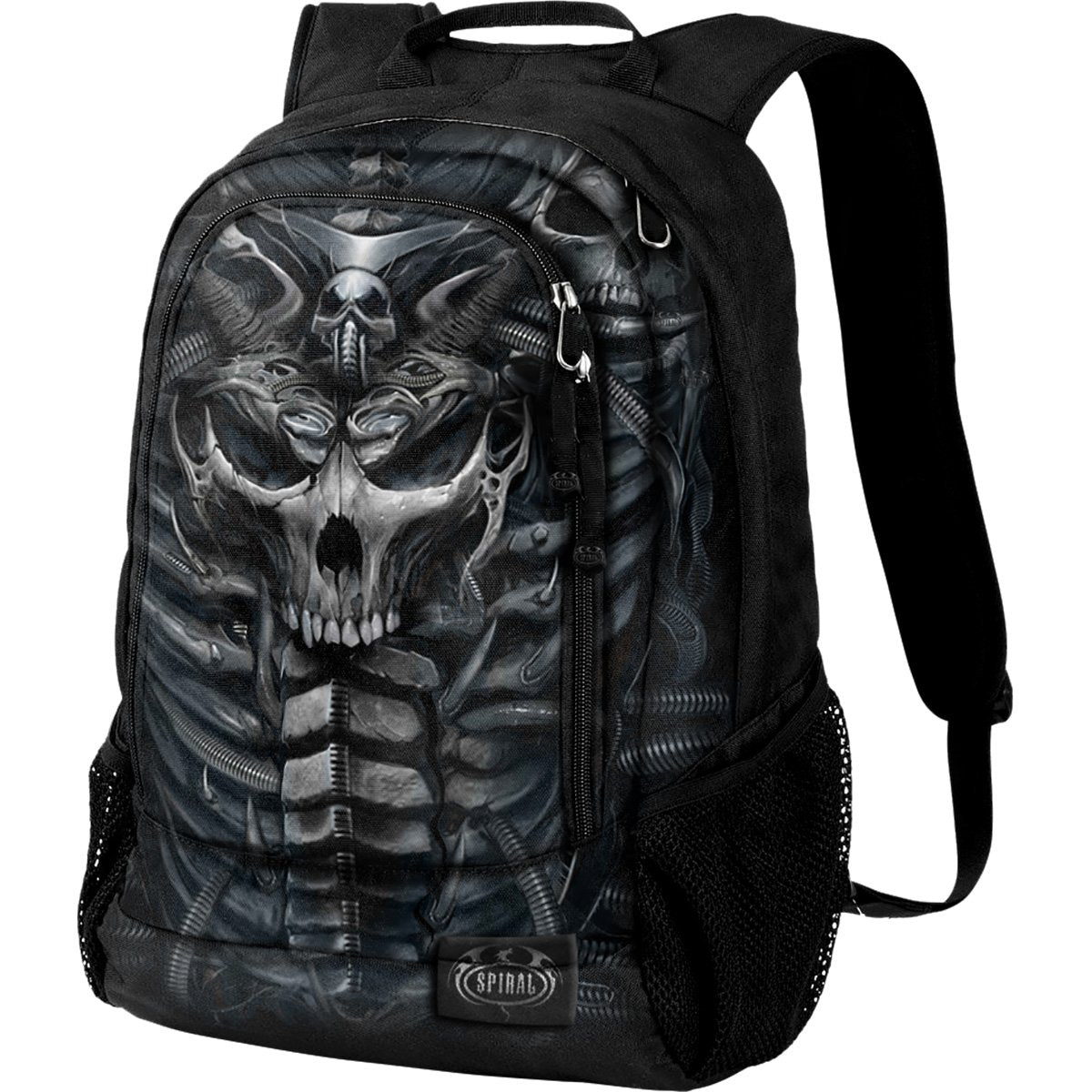 armored skull black backpack