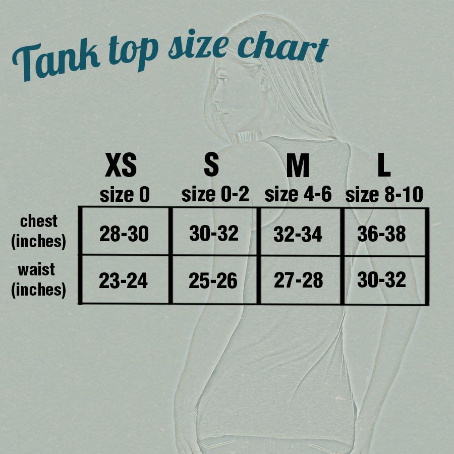 kitty and crossbones racerback tank top for women sizing chart