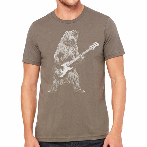 Bear Playing Bass Guitar Men's T-Shirt