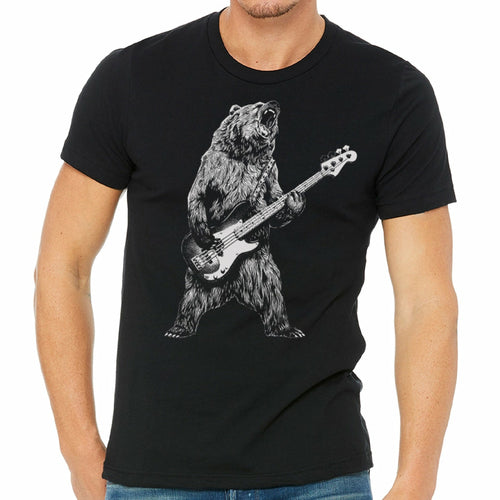 Bear Playing Bass Guitar Men's T-Shirt
