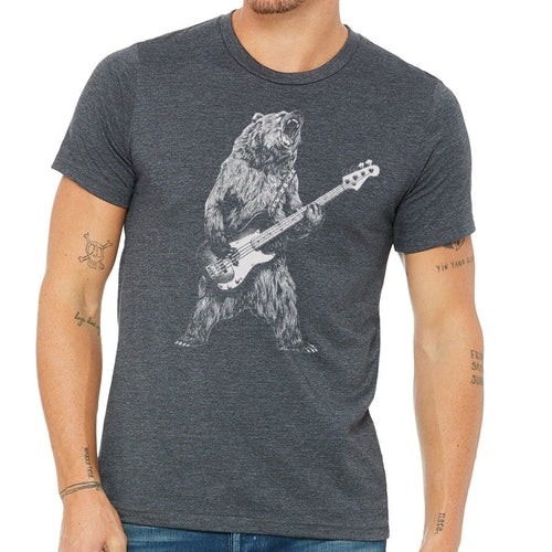 Bear Playing Bass Guitar Men's T-Shirt