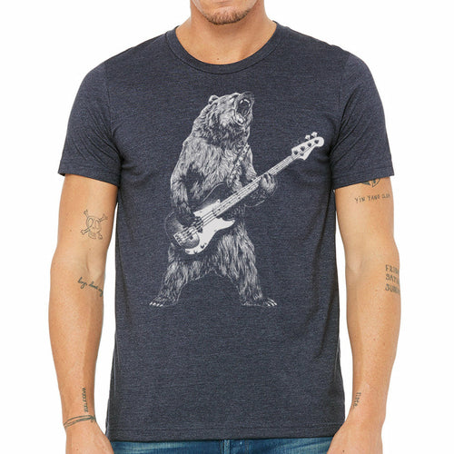 Bear Playing Bass Guitar Men's T-Shirt