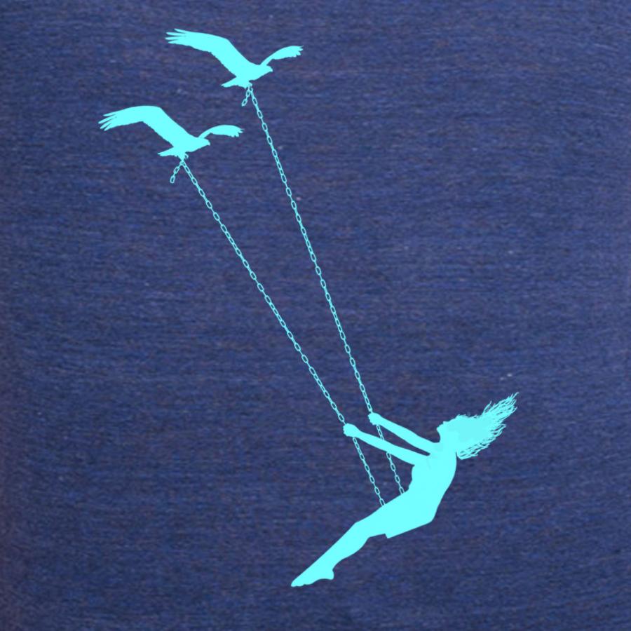 flying bird swing t-shirt design for women