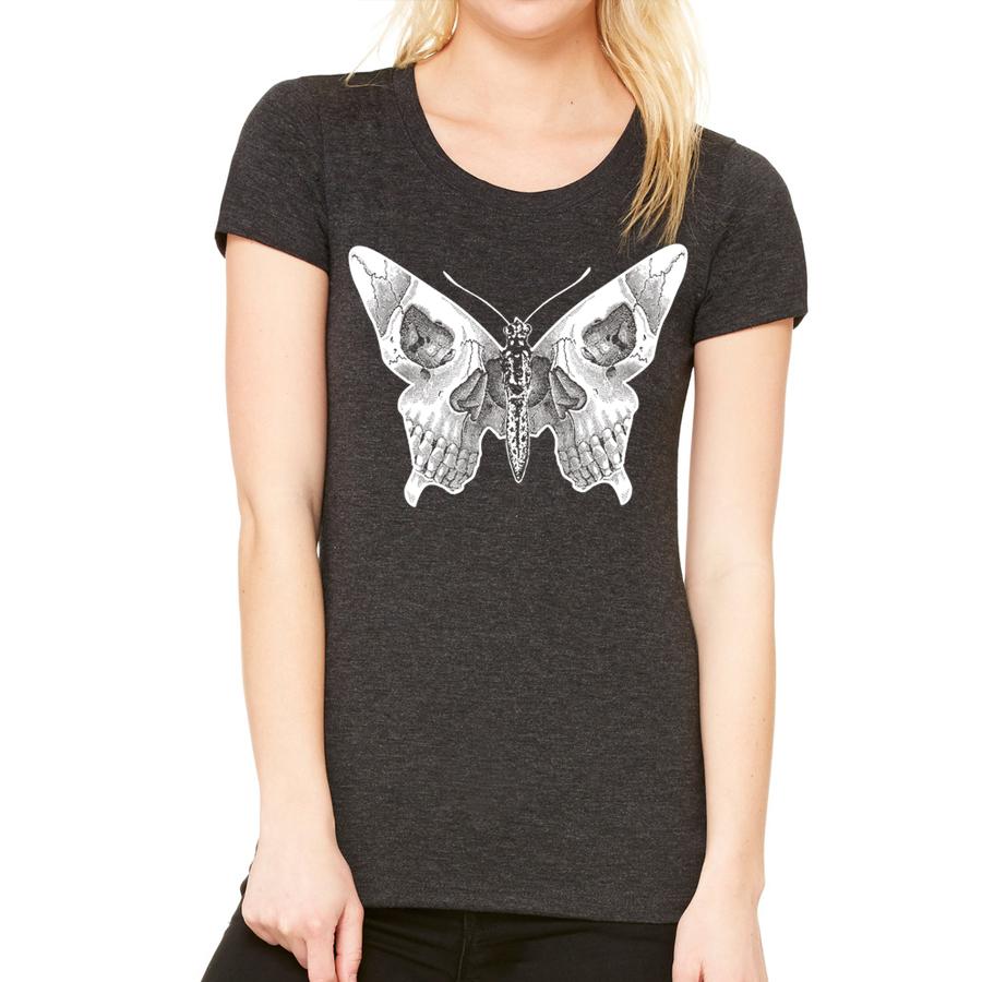 butterfly skull t-shirt for women
