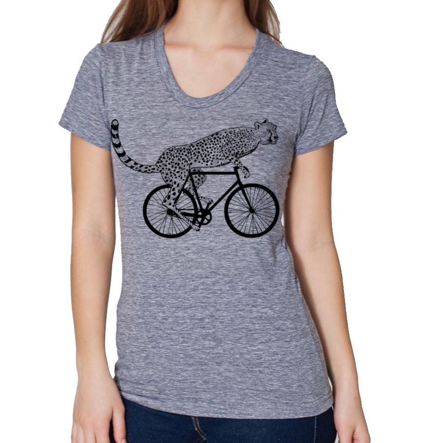 cycling cheetah women's t-shirt in heather navy