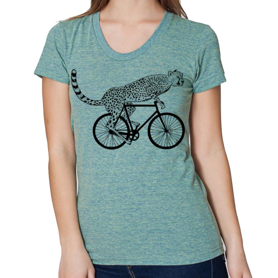 cycling cheetah women's t-shirt in green