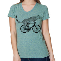 Thumbnail for cycling cheetah women's t-shirt in green