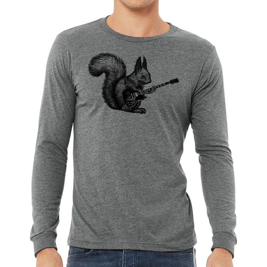 squirrel playing guitar gray t-shirt for men