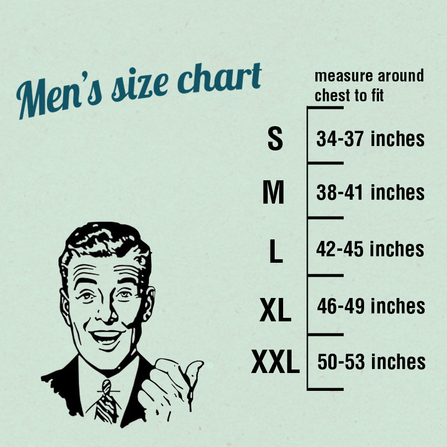 squirrel playing guitar men's t-shirt sizing chart