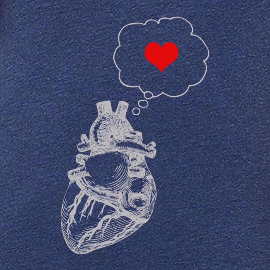 heart thinking heart t-shirt design for women