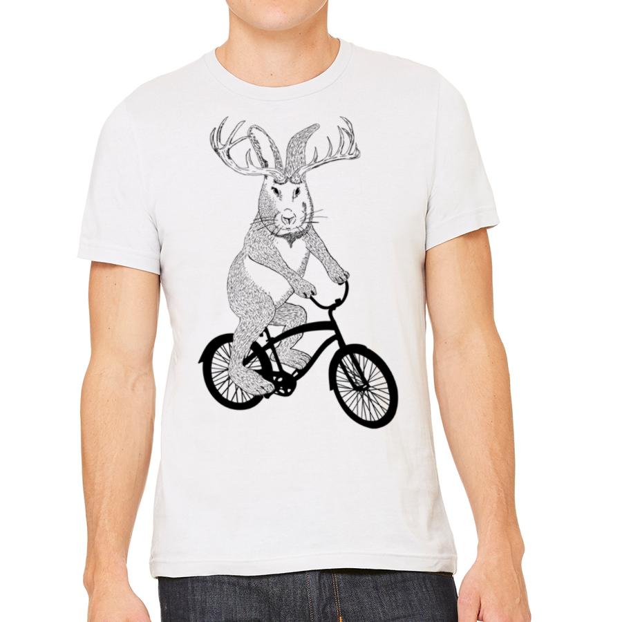 jackalope on a bike men's t-shirt