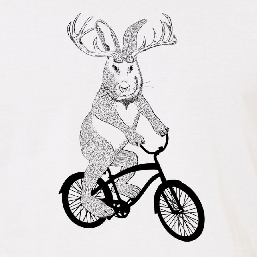 jackalope on a bike t-shirt design