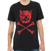 Thumbnail for kitty and cross bones t-shirt for men in black