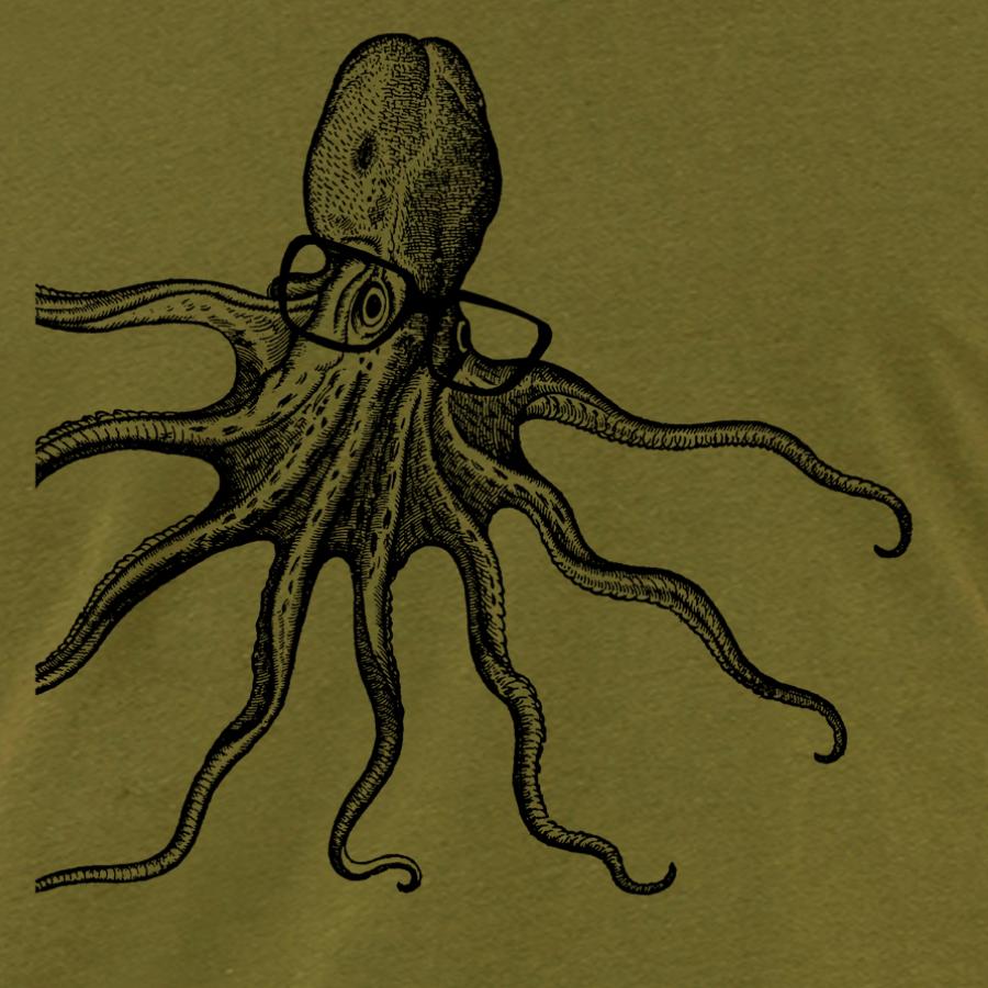 octopus wearing glasses t-shirt for men design