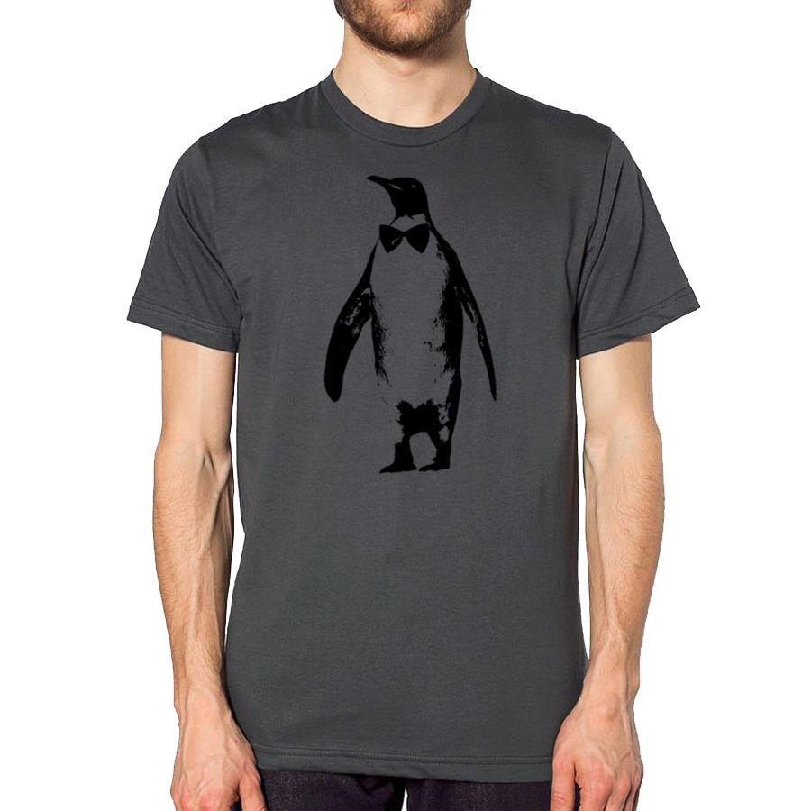 formal penguin with bow tie men's t-shirt
