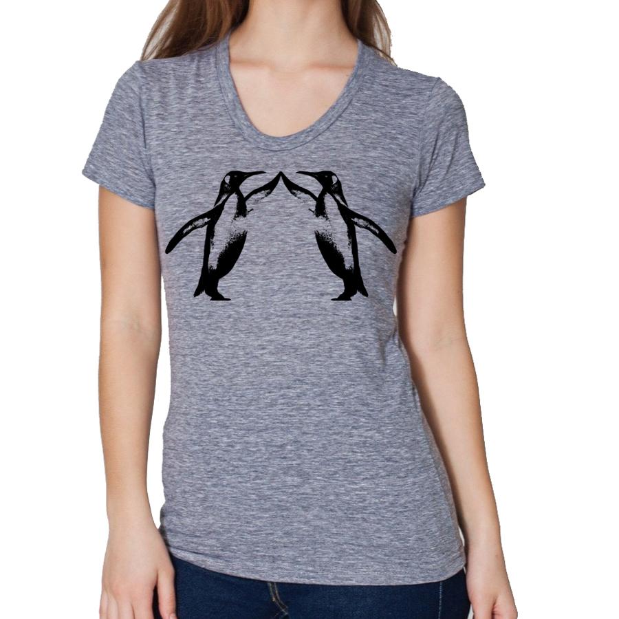 penguin high five women's t-shirt