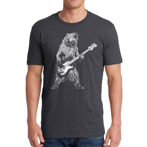 Bear Playing Bass Guitar Men's T-Shirt