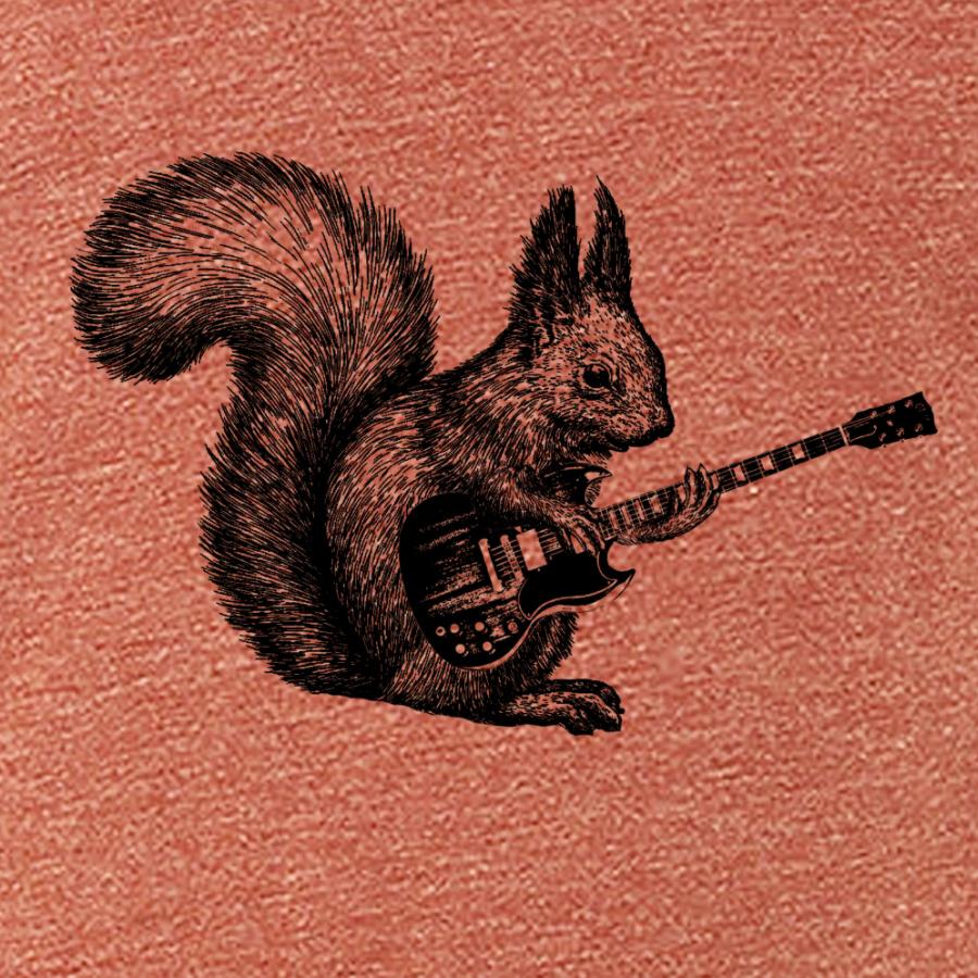 squirrel playing guitar t-shirt design