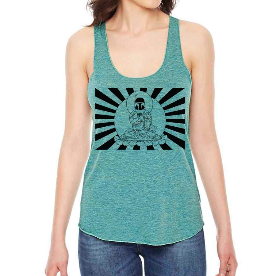 boba fett bounty hunter buddha tank top for women front view