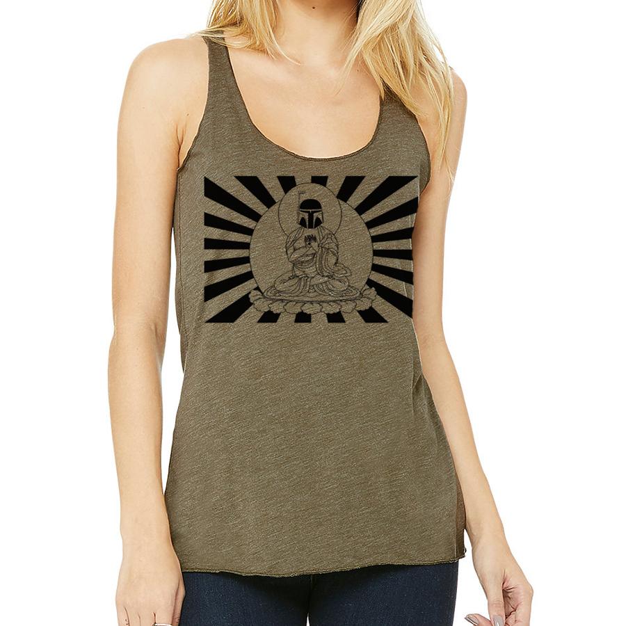 boba fett bounty hunter buddha women's tank top