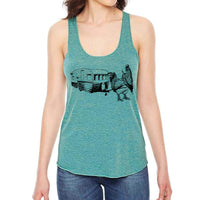 Thumbnail for chicken pulling a trailer tank top for women