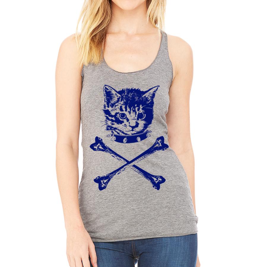 kitty and crossbones racerback top for women