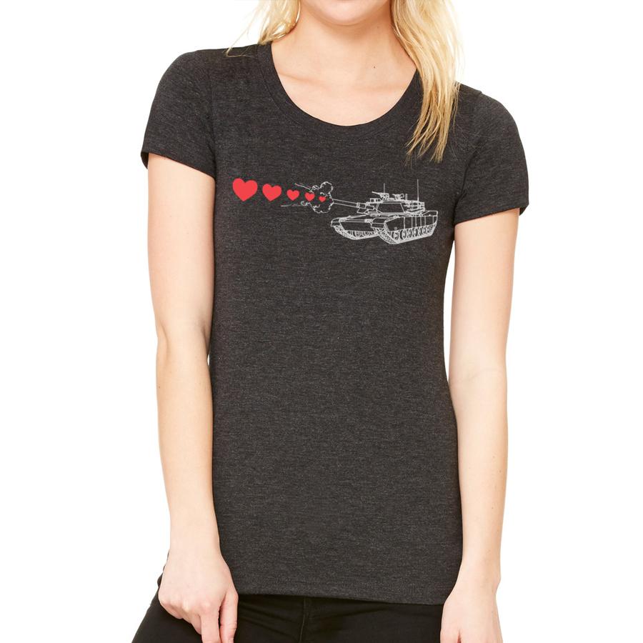 tank shooting hearts women's t-shirt