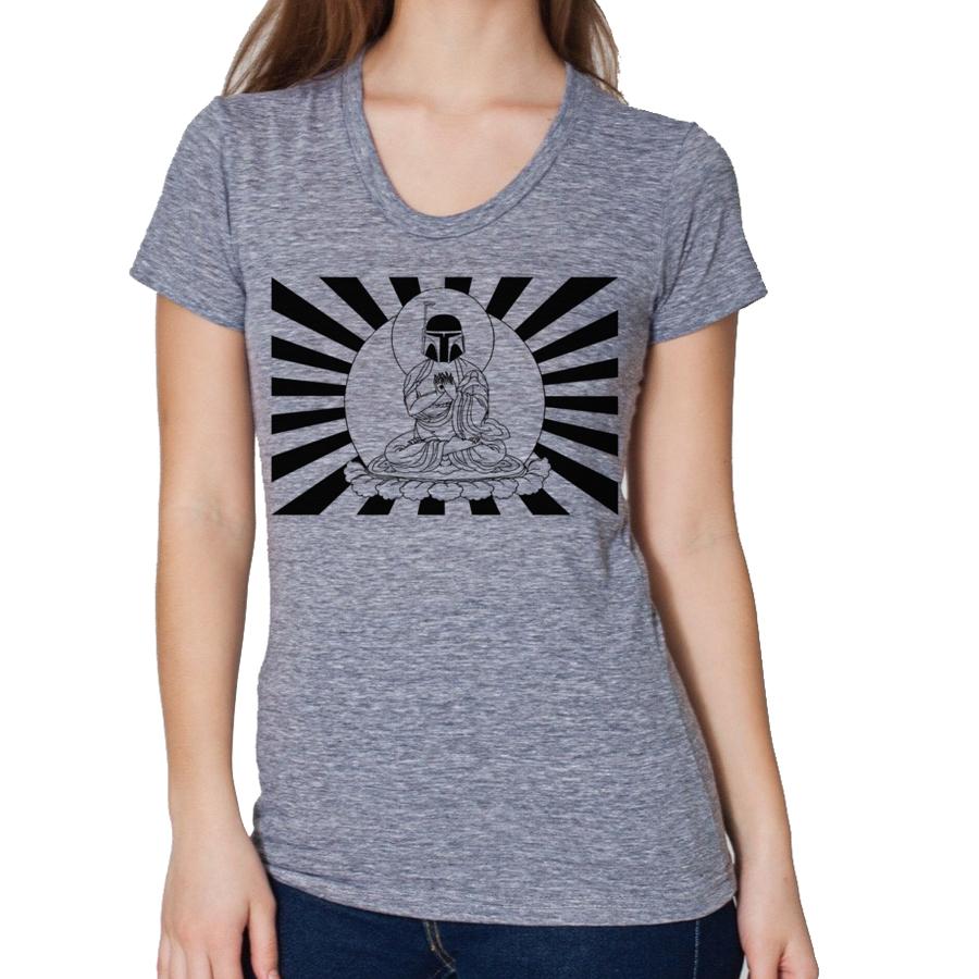 women's boba fett buddha bounty hunter t-shirt