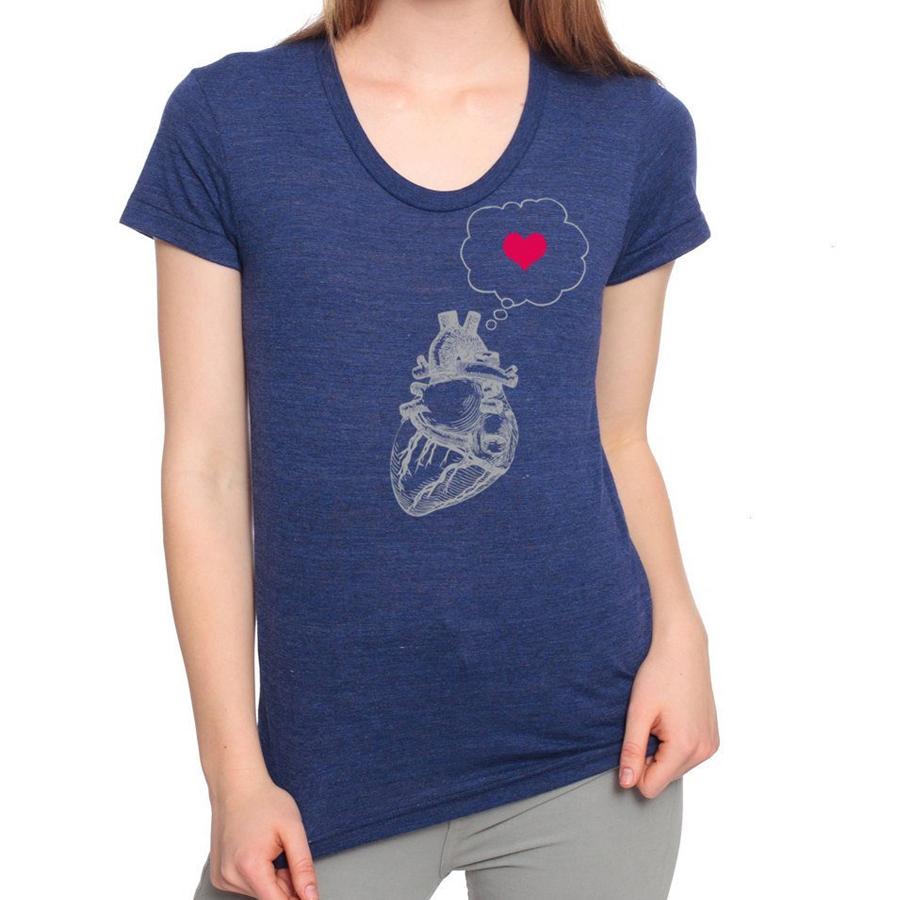 heart pondering love women's t-shirt