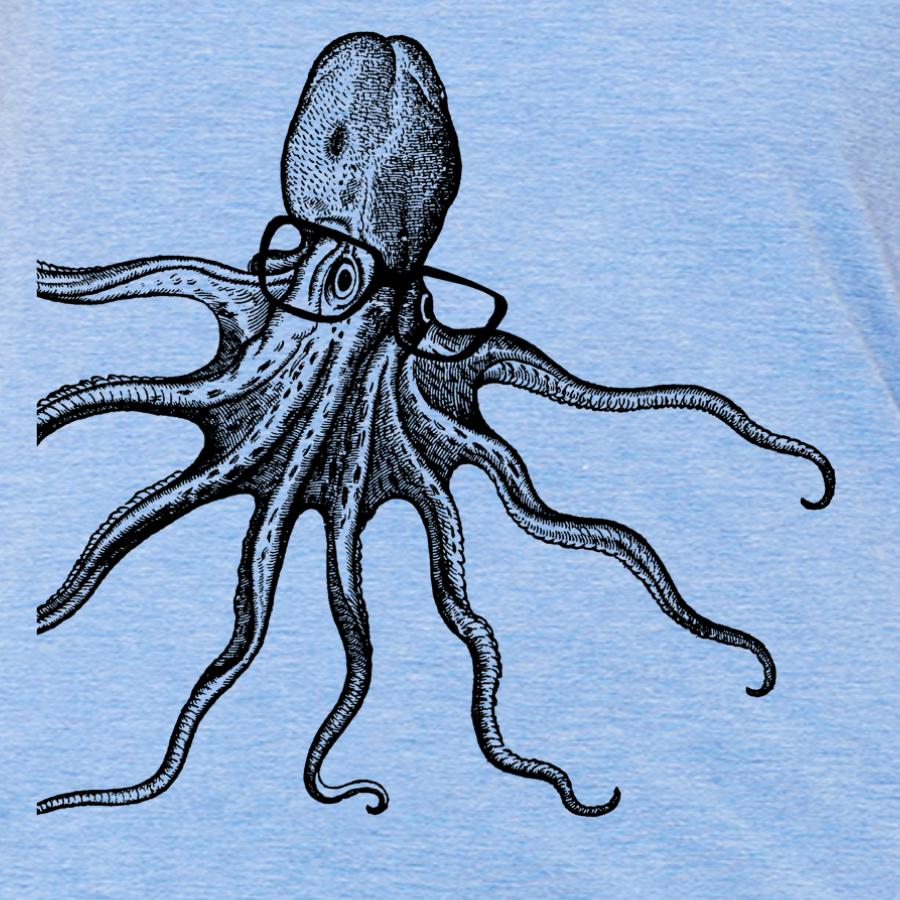 octopus wearing glasses t-shirt design for women